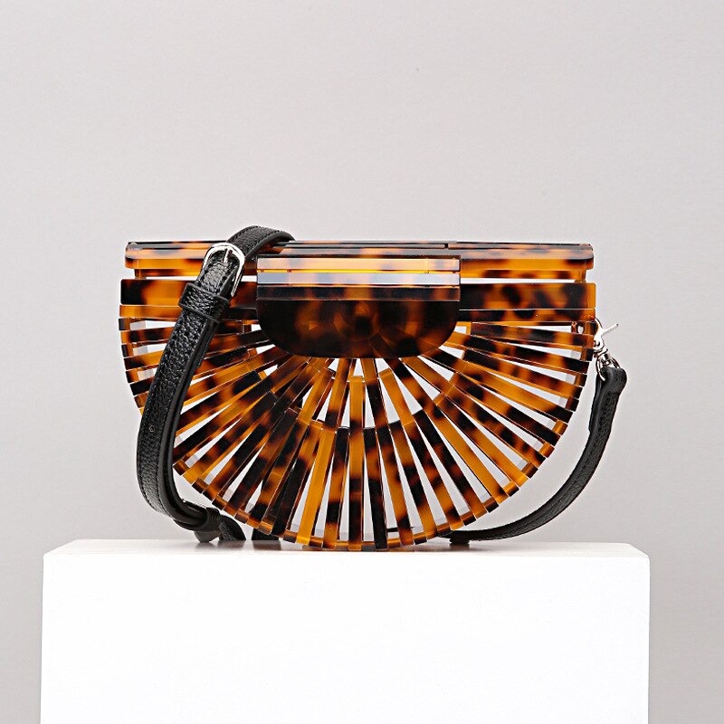 Green Hollow Acrylic Clutch Purse