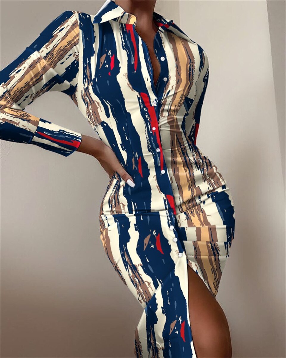 Print Shirt Dress
