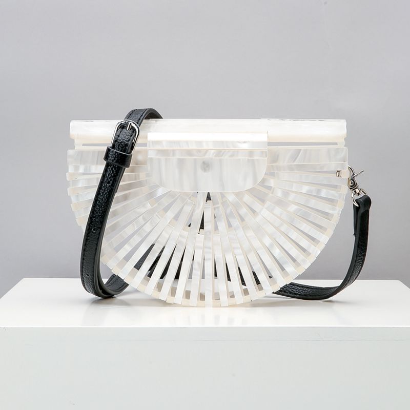 Green Hollow Acrylic Clutch Purse