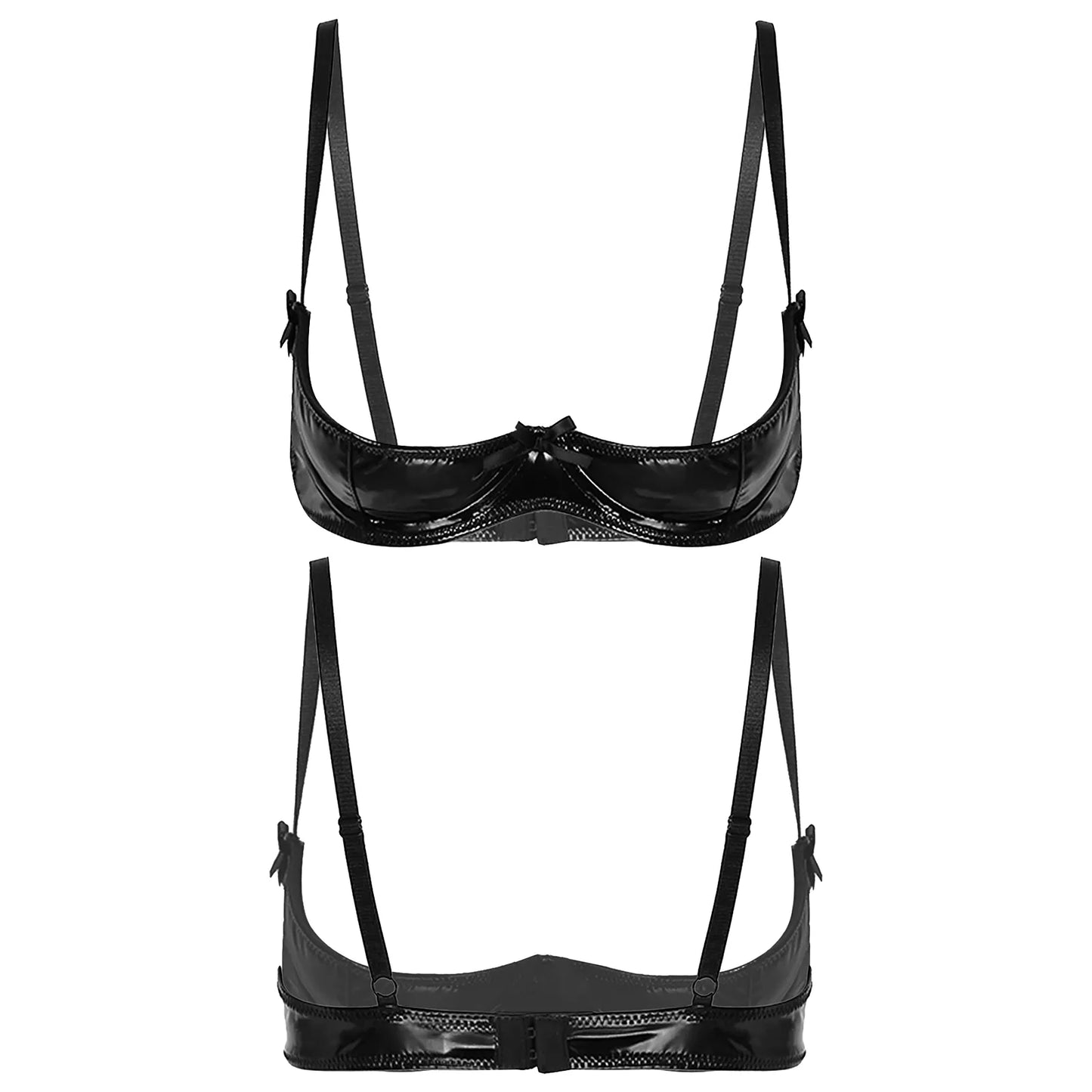 Patent Leather Half Cup Bra