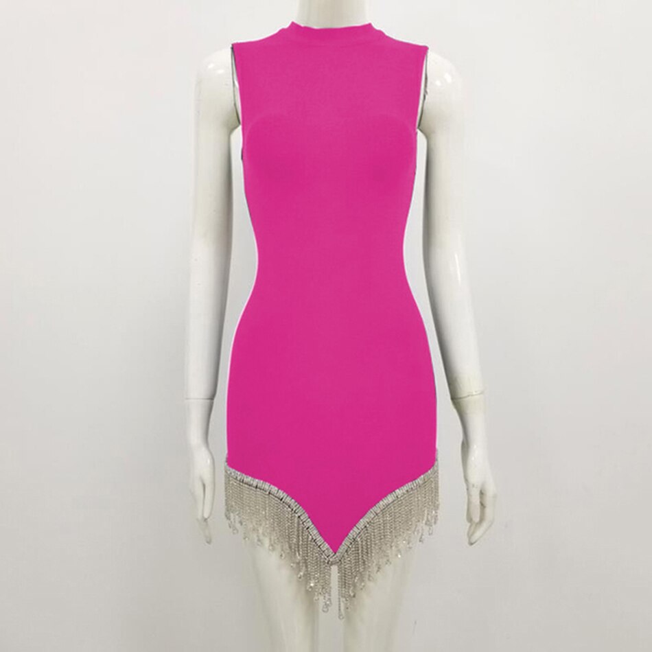 Diamond Tassel Bandage Dress