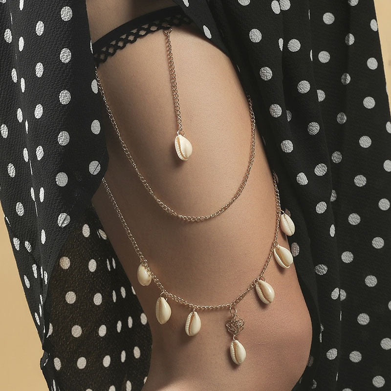 Multi Layered Crystal Thigh Chain