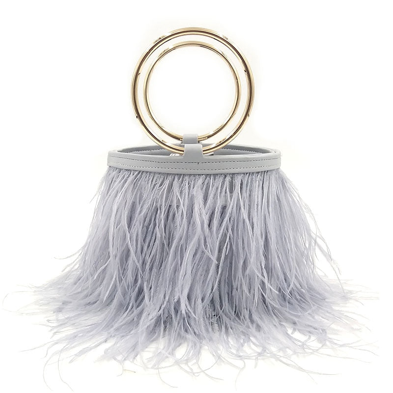 Colorful Feather Handbag