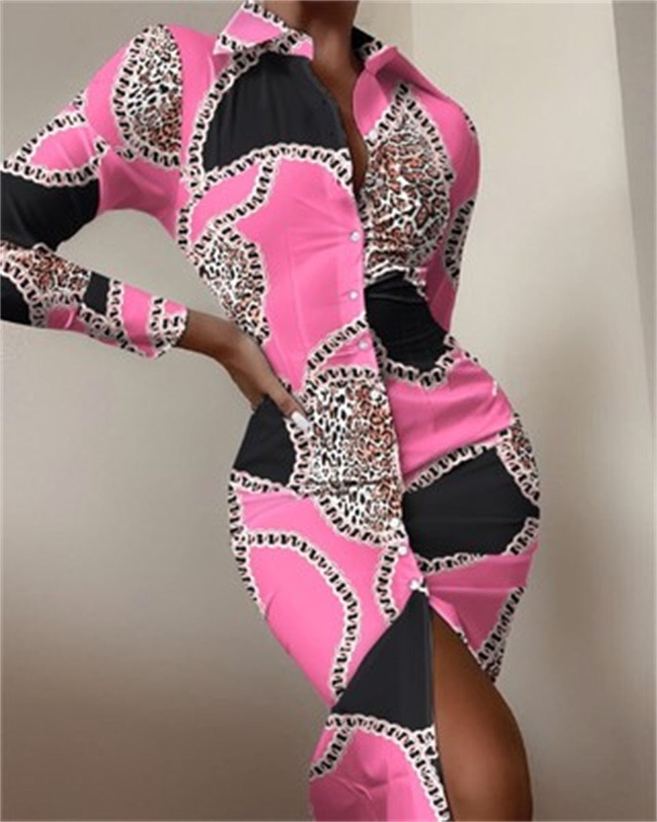 Print Shirt Dress