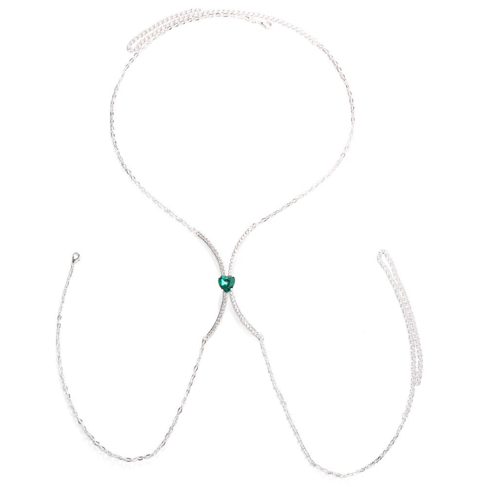 Crystal Heart Chest Bracelet