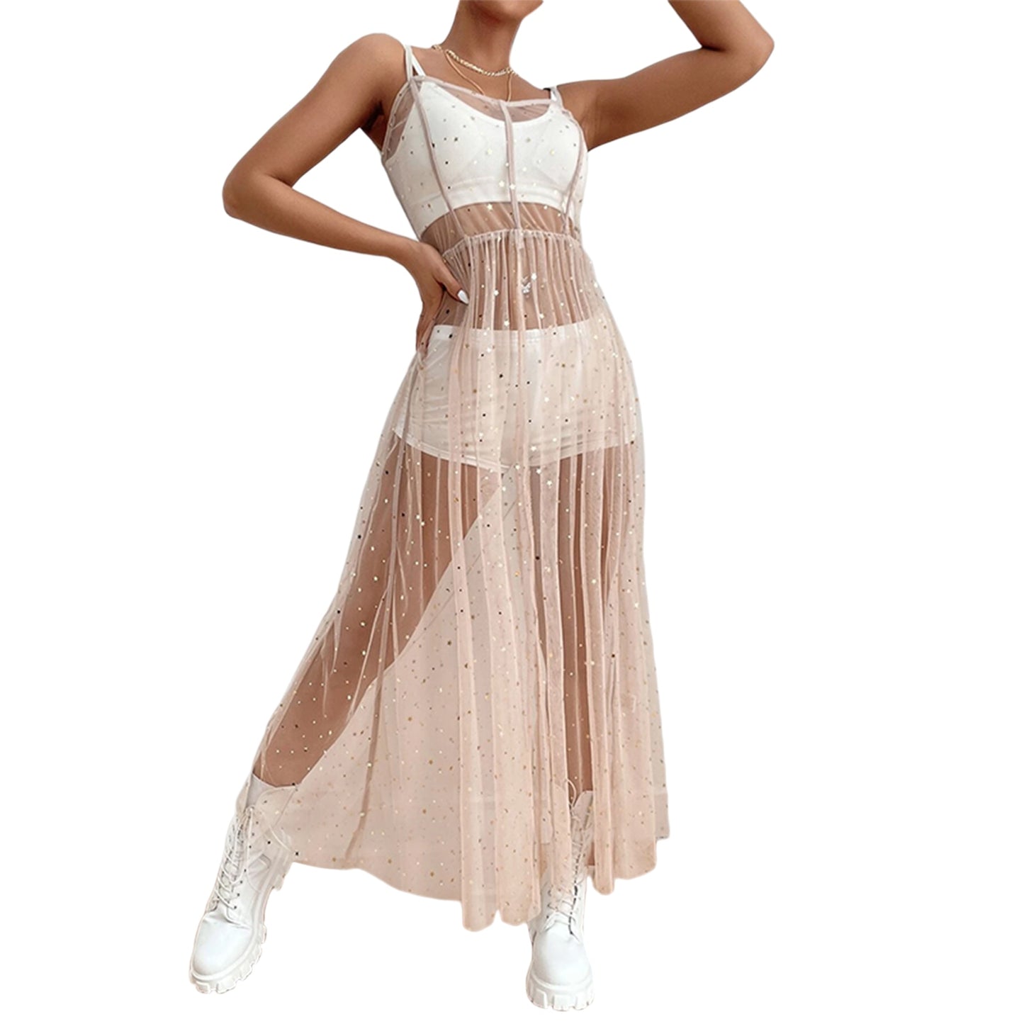 sparkling mesh dress