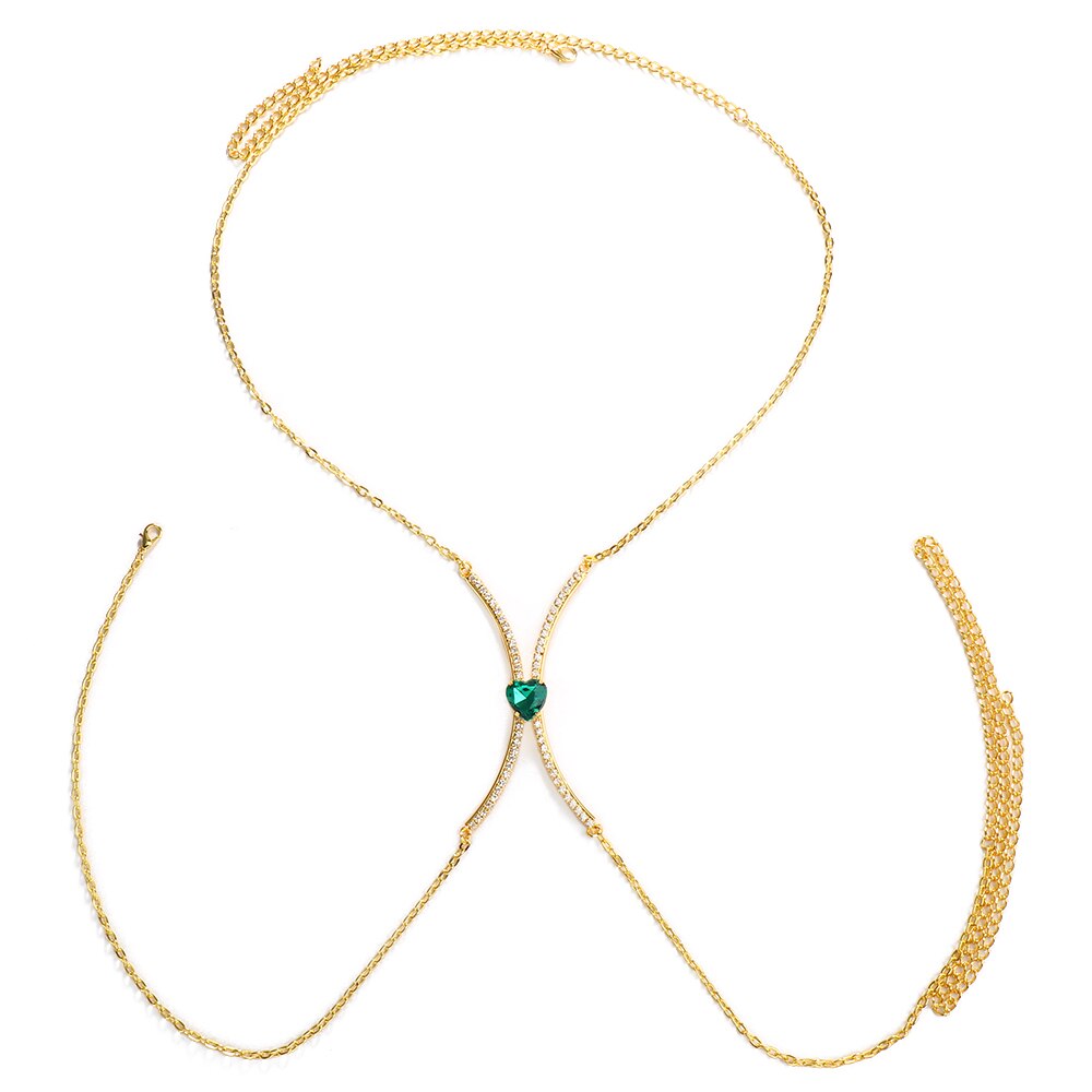 Crystal Heart Chest Bracelet