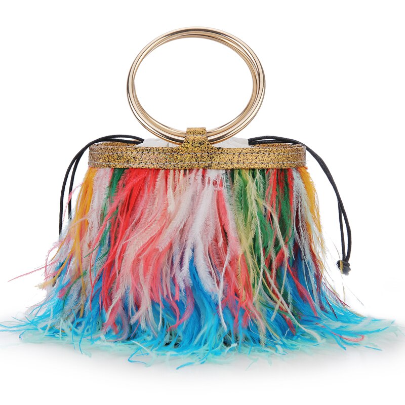 Colorful Feather Handbag