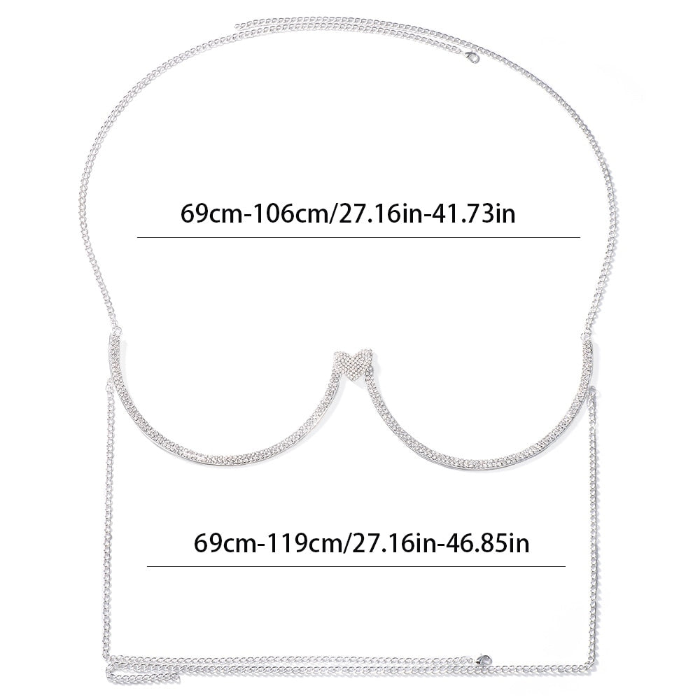 Crystal Heart Chest Bracelet