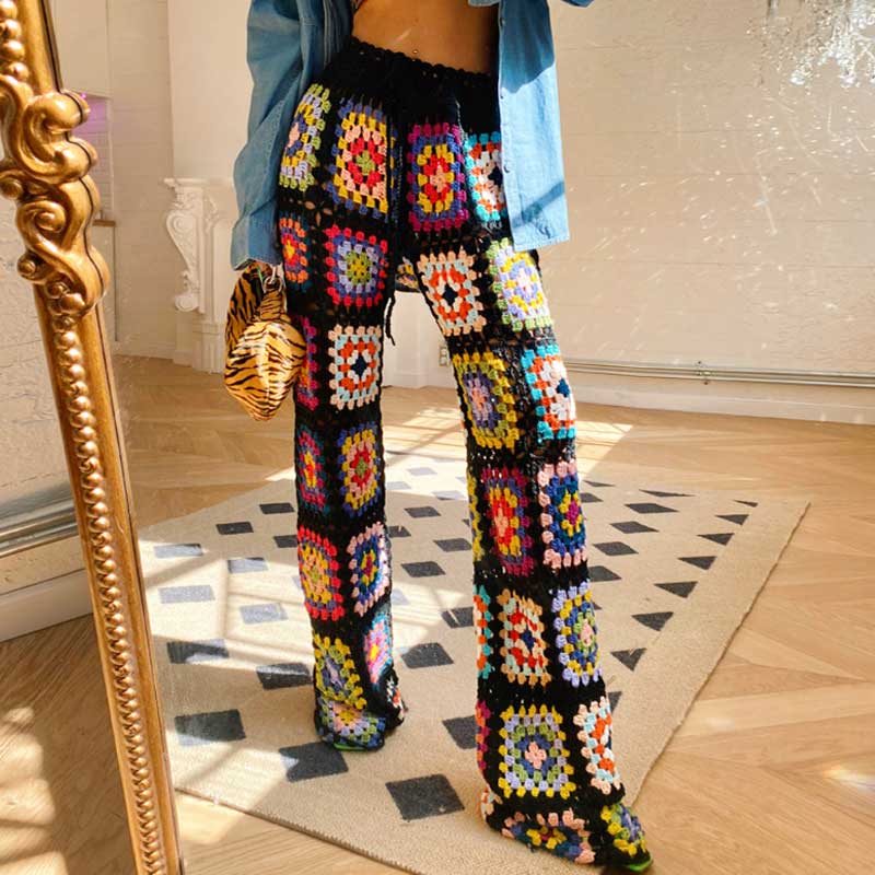 Boho Crochet Wide Leg Pants