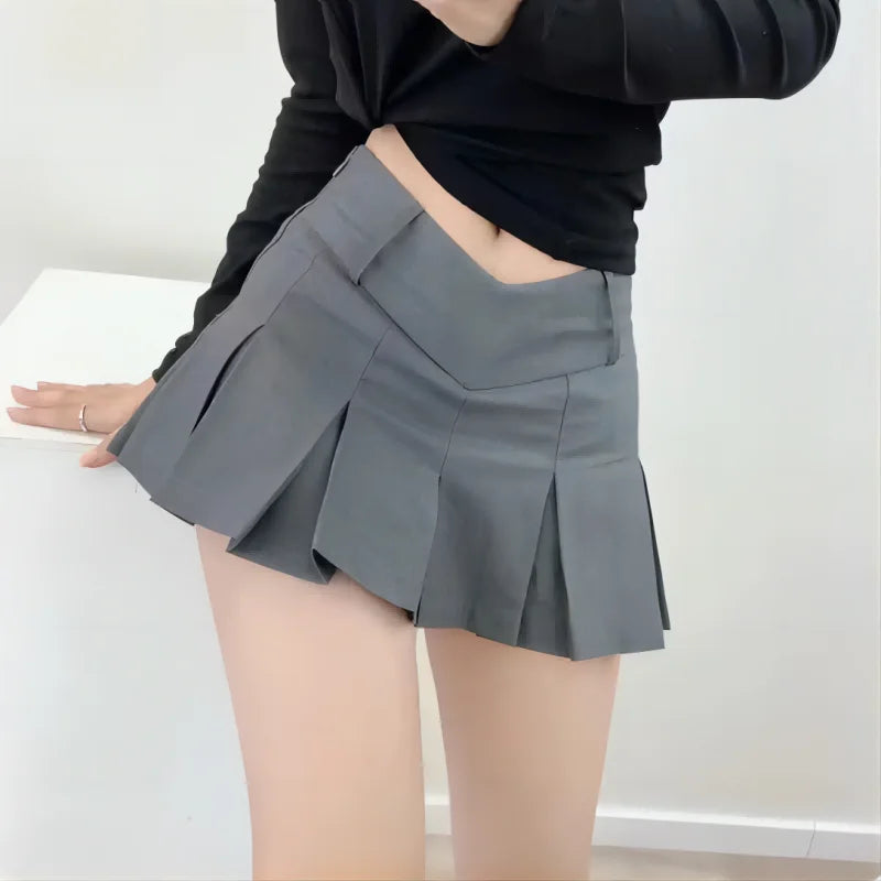 High-waisted Short Pleated Skirt