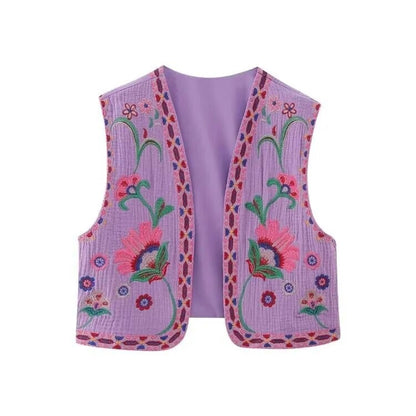 Floral Embroidered Vest