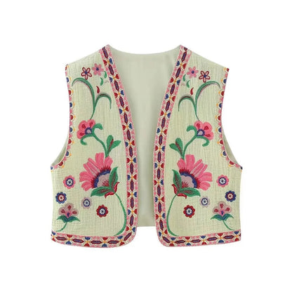 Floral Embroidered Vest