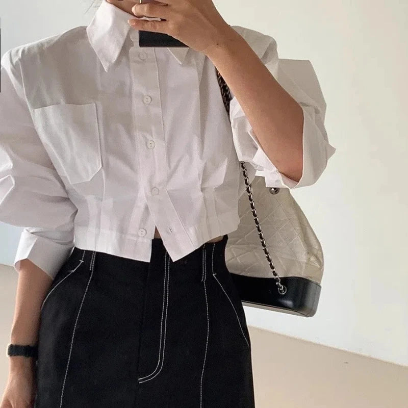 Cropped Collar Shirt