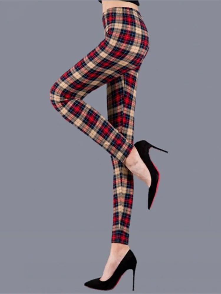 Plaid High Waist Leggings