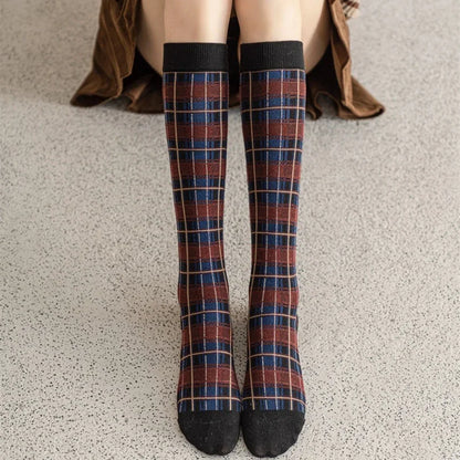 Vintage Plaid Long Socks