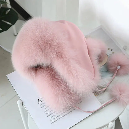 Fox Fur Aviator Hat