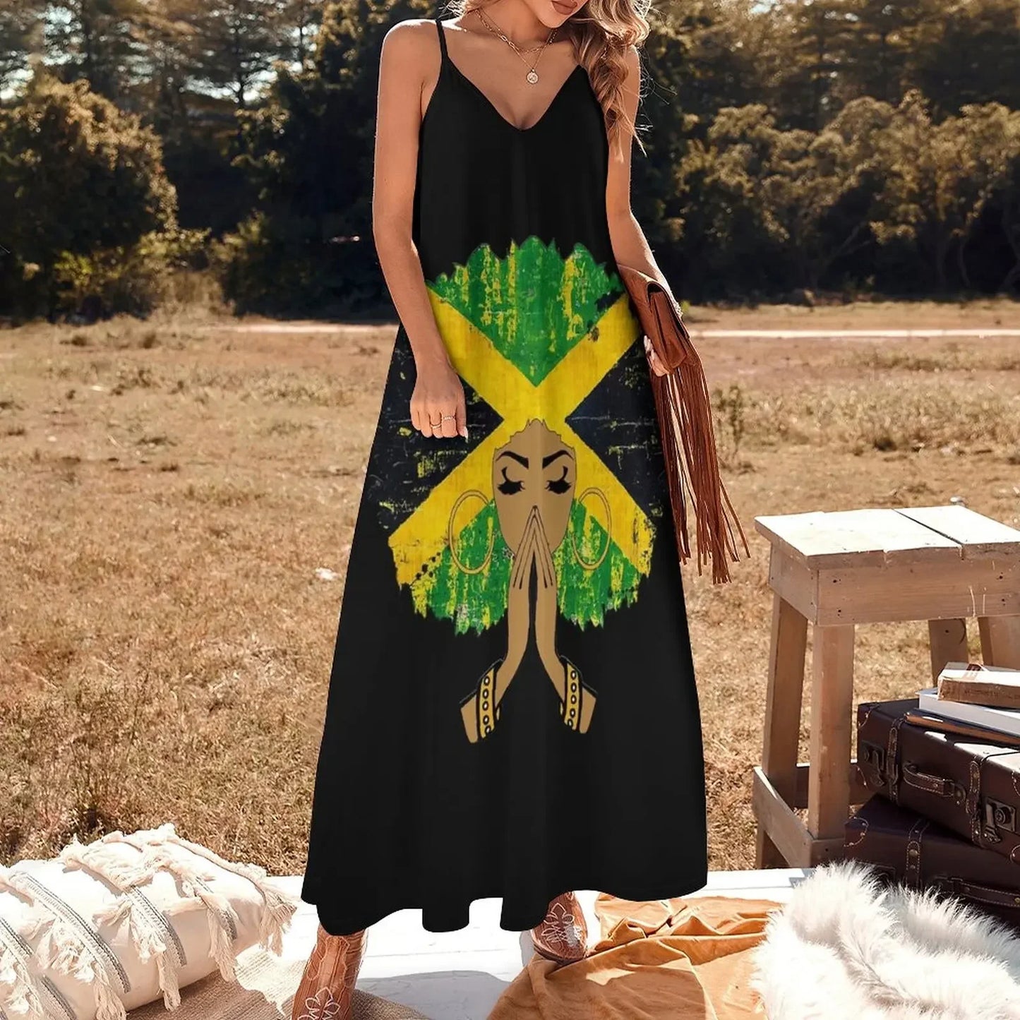 Melanin Queen Afro Sleeveless Dress