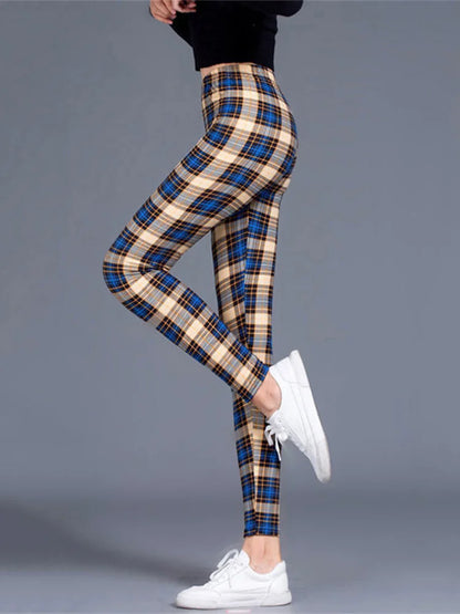 Plaid High Waist Leggings