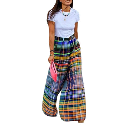 Wide Leg Plaid Pants