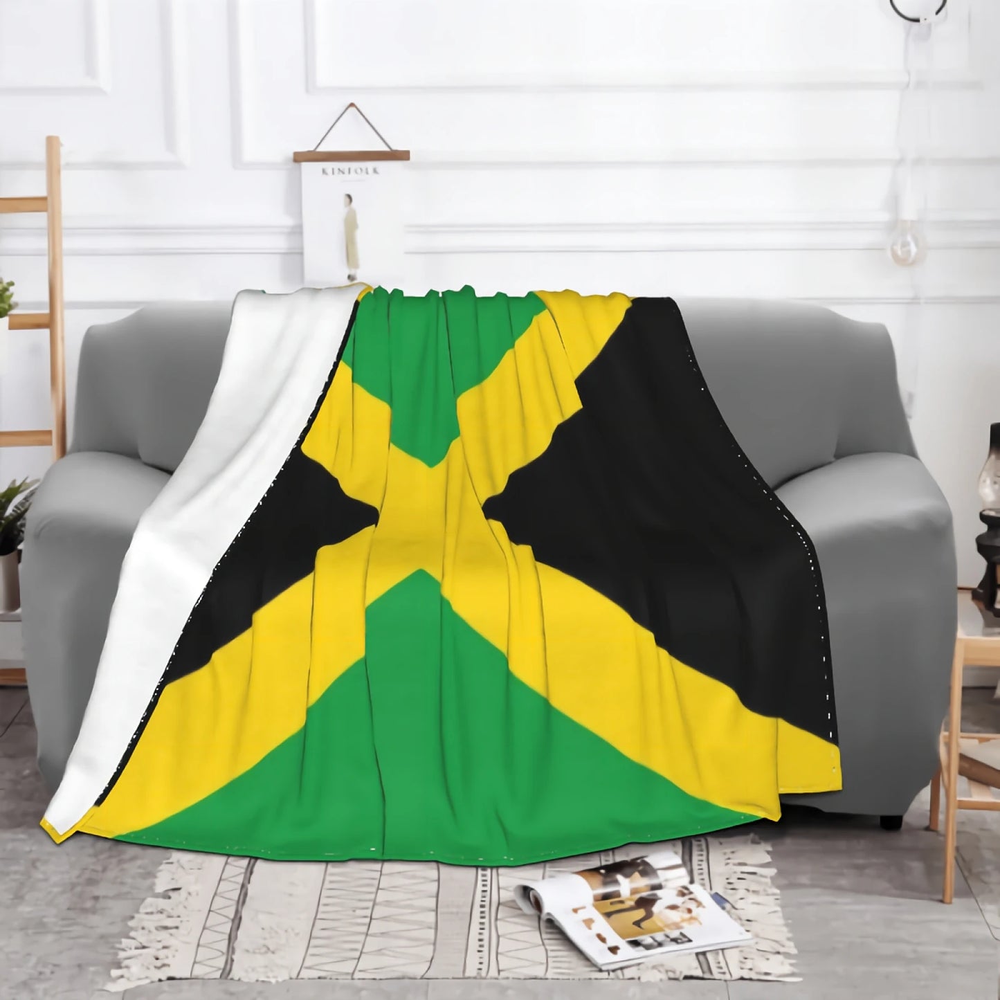 Jamaica Flag Plush Flannel Blanket