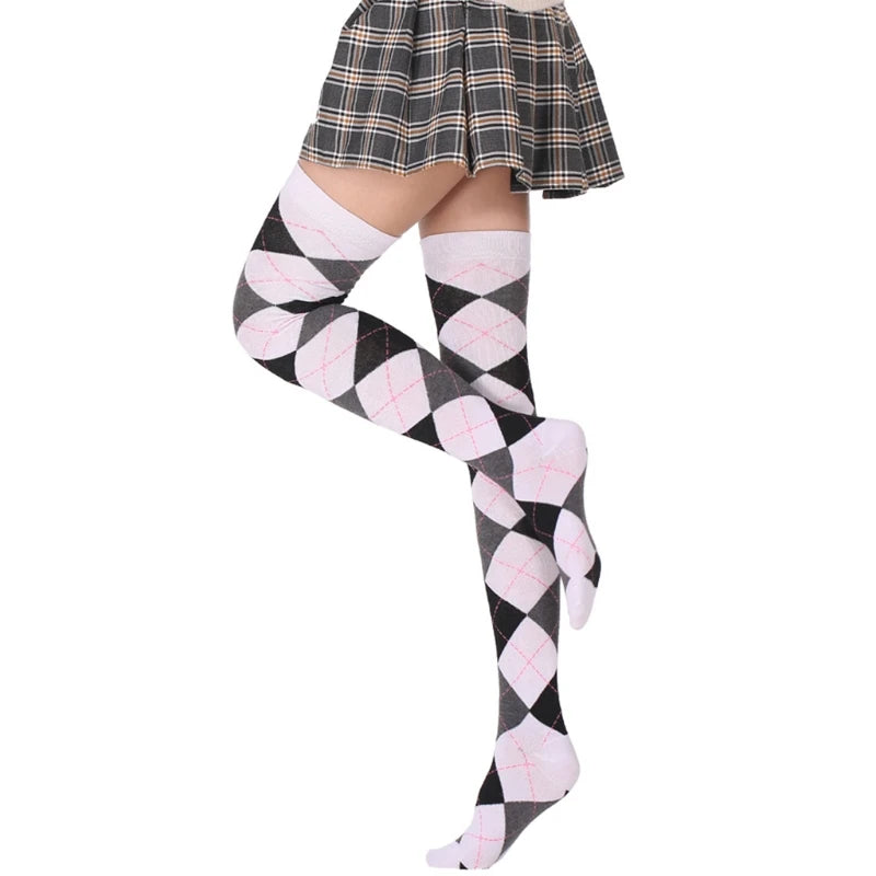 Argyle Thigh High Socks