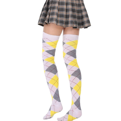 Argyle Thigh High Socks