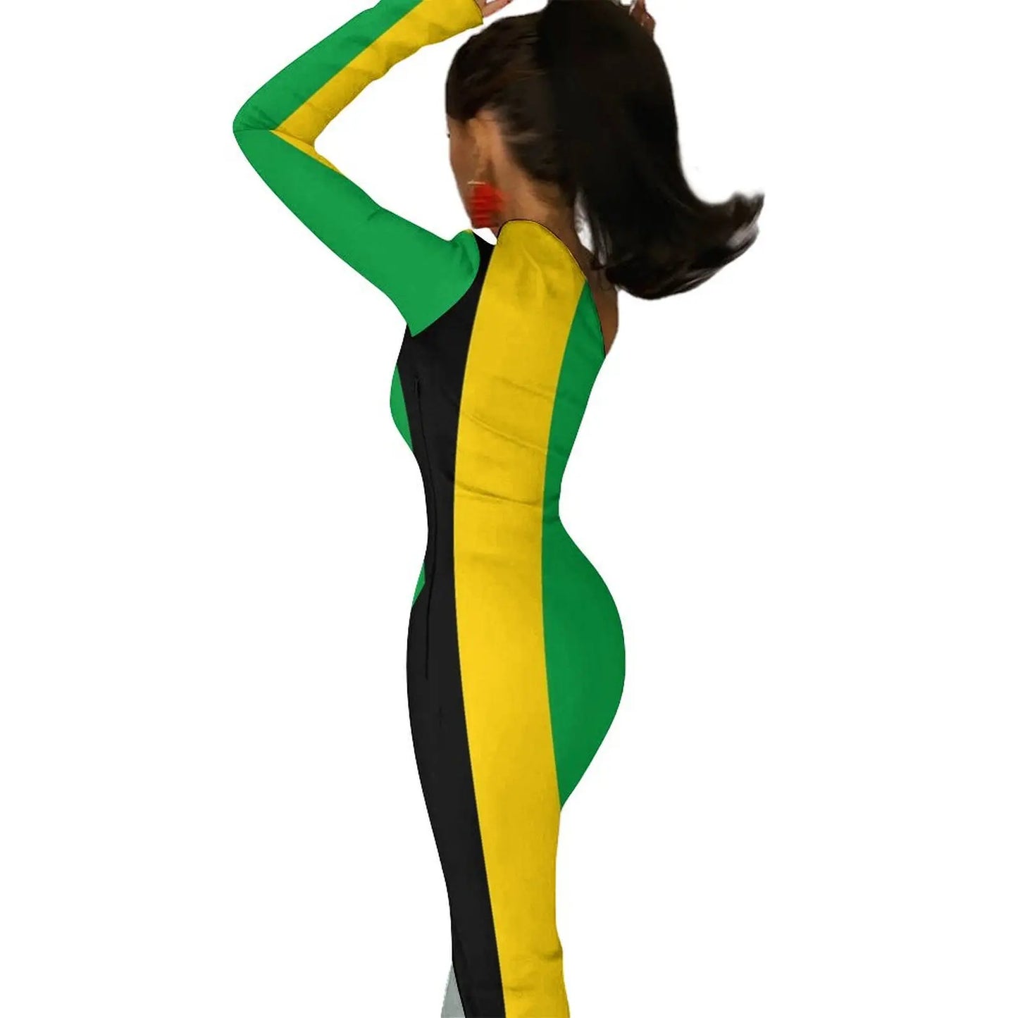 Jamaica Flag Print Maxi Dress