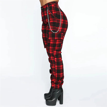 Plaid High Waist Pants