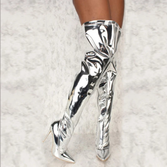 Thigh High Metal Boots