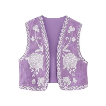 Floral Embroidered Vest