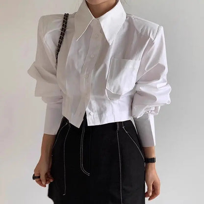 Cropped Collar Shirt