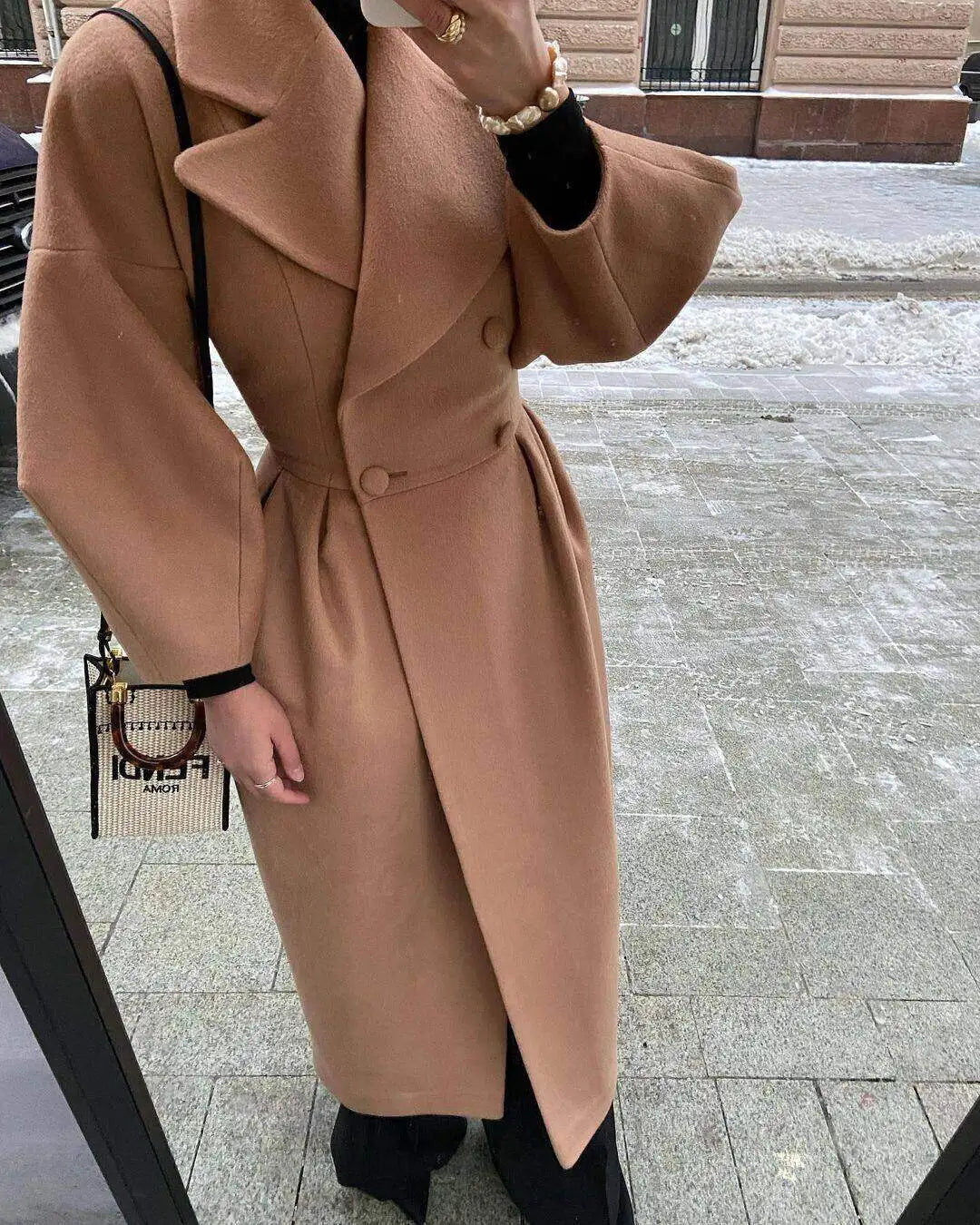 Elegant Puff Sleeve Coat