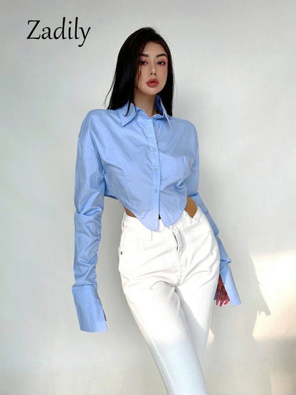 Button-Up Crop Top