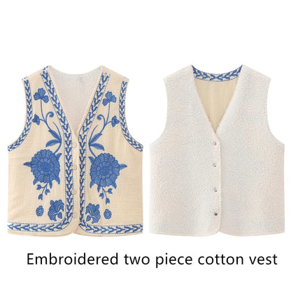 Floral Embroidered Vest