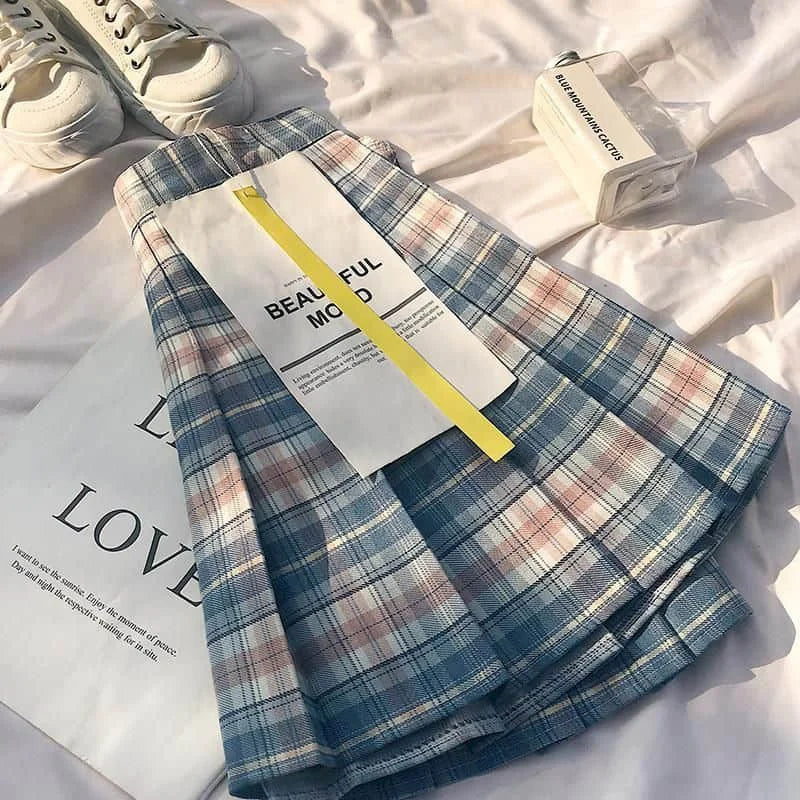 Plaid Pleated Skirt