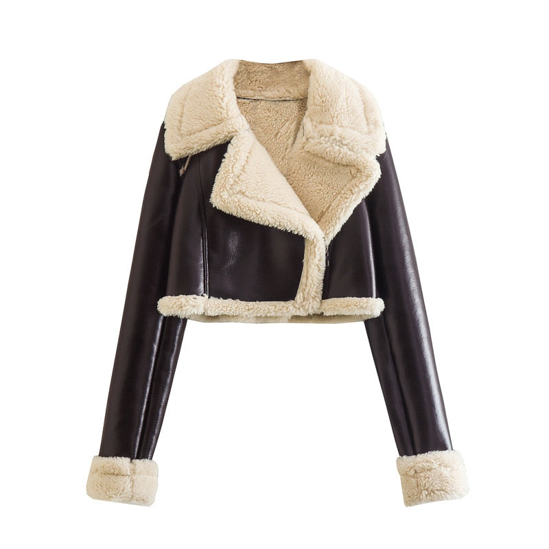 Faux Shearling Biker Jacket