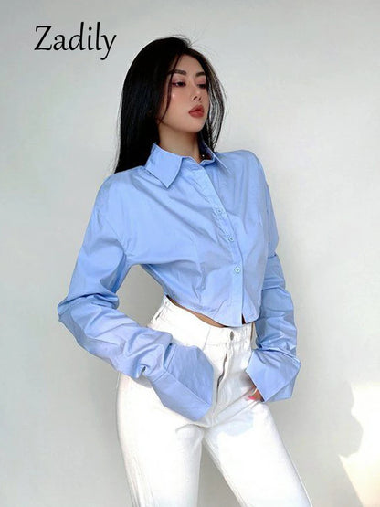 Button-Up Crop Top