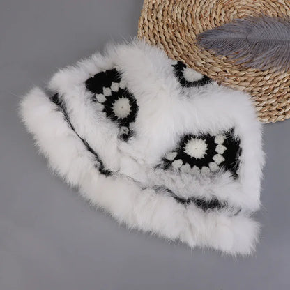 Fur Crochet Bucket Hat