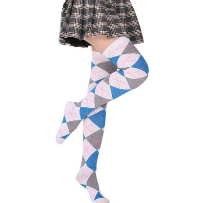 Argyle Thigh High Socks