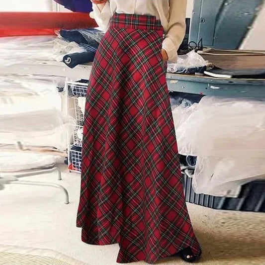 Plaid A-line Skirt