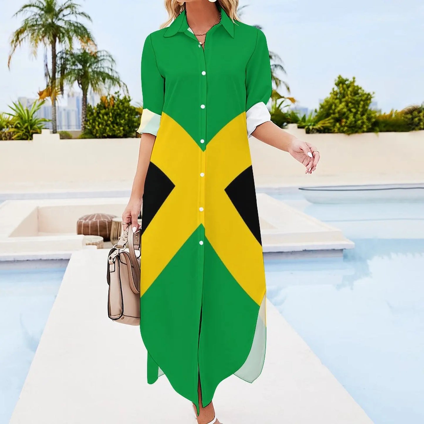 Jamaica Flag Chiffon Dress