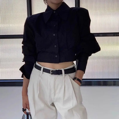 Cropped Collar Shirt