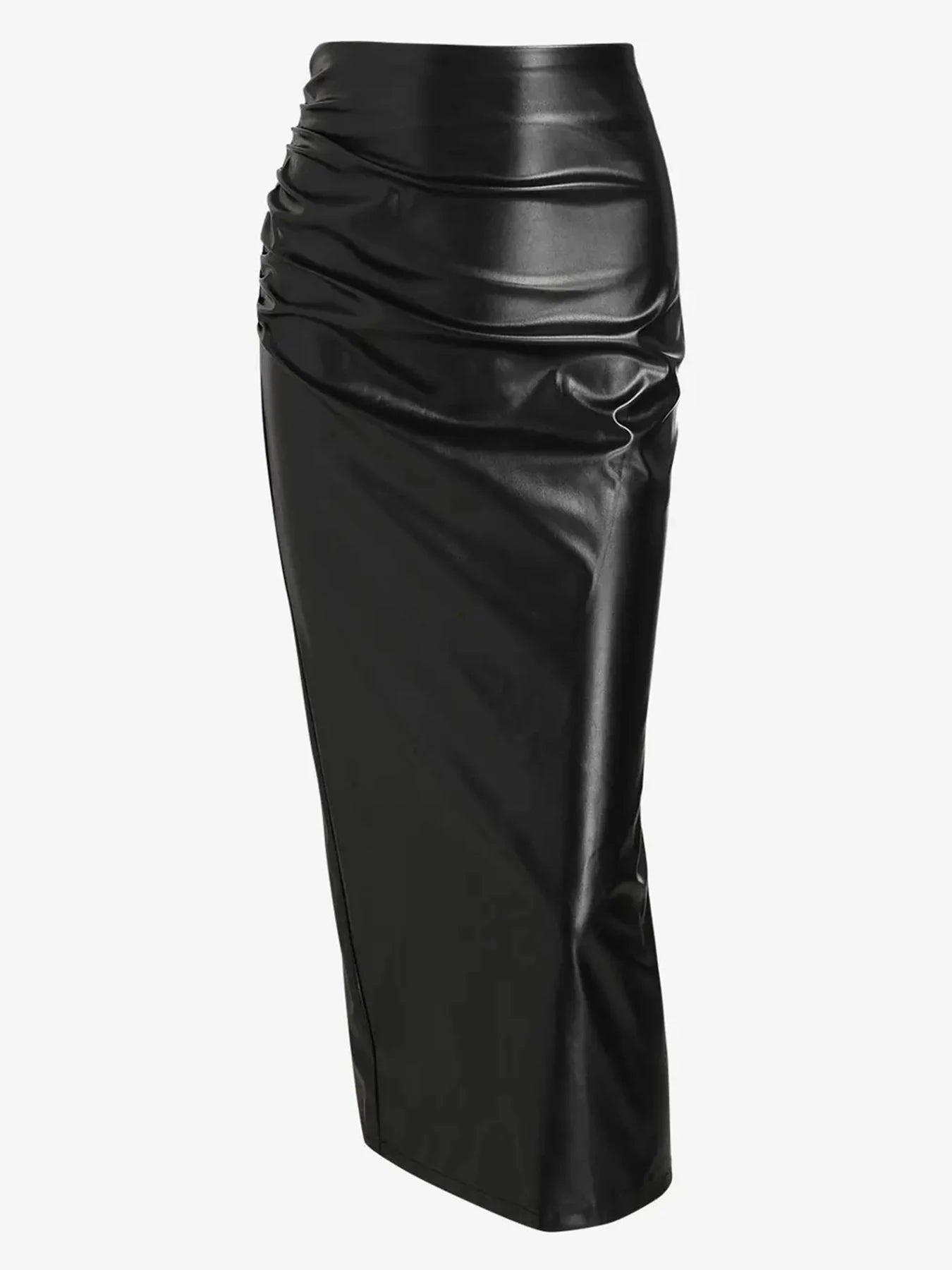 Faux Leather A Line Skirt