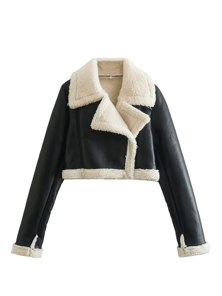 Faux Shearling Biker Jacket