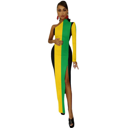 Jamaica Flag Print Maxi Dress