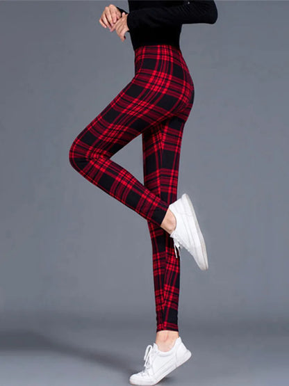 Plaid High Waist Leggings