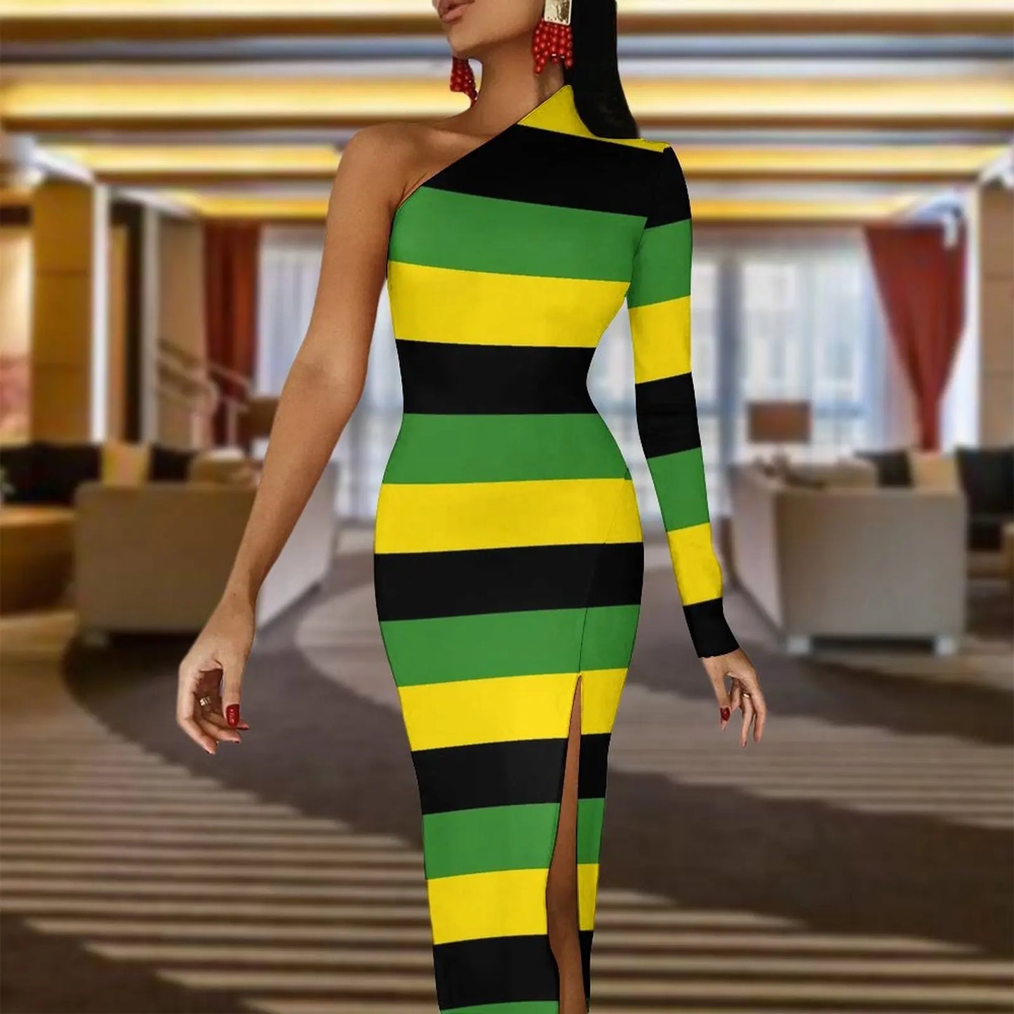 Jamaica Flag Long Dress