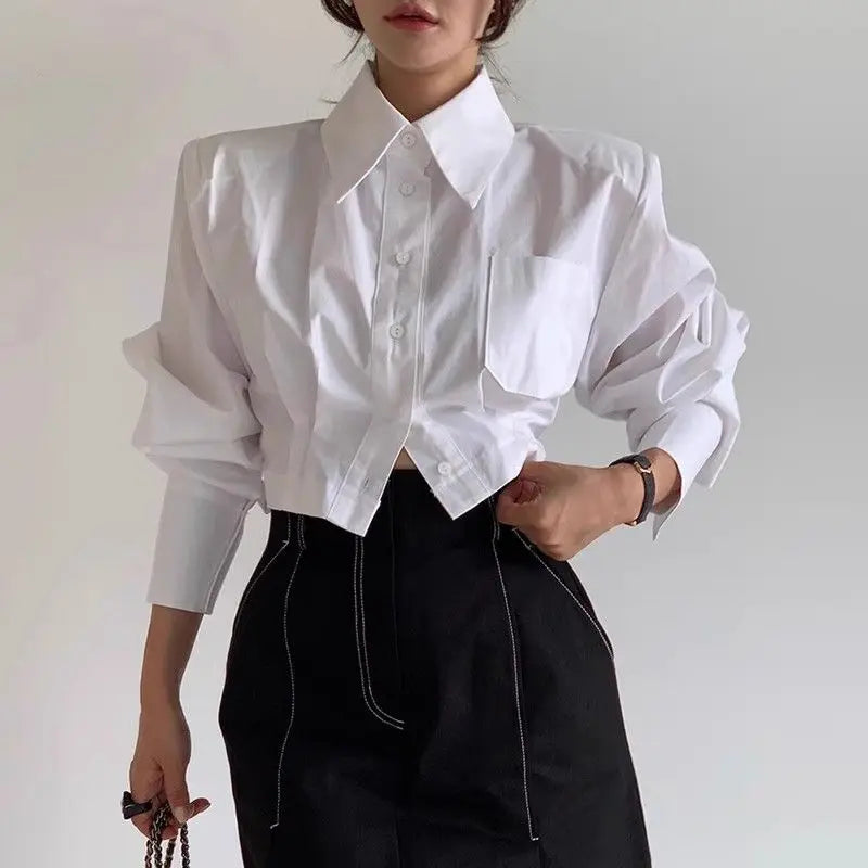 Cropped Collar Shirt