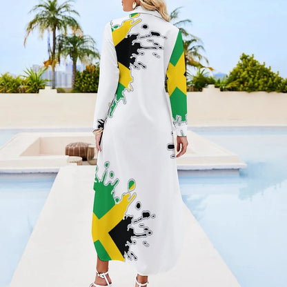 Jamaican Flag Shirt Dress